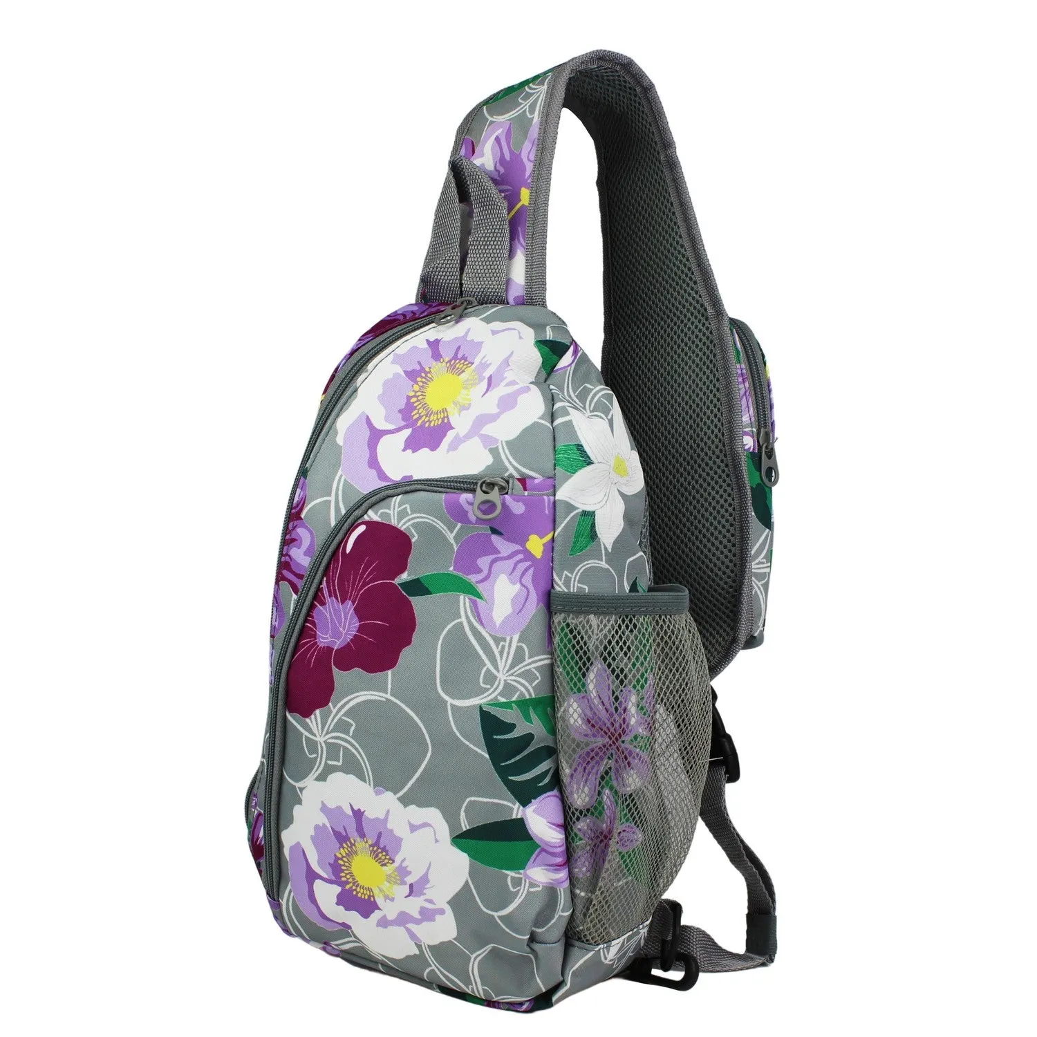World Traveler Floral 14" Sling Crossbody Backpack Bag