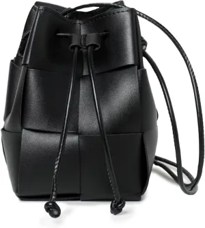 Woven Vegan Leather Pouch Crossbody Bag, Shoulder Bag