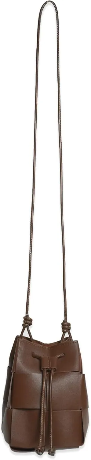 Woven Vegan Leather Pouch Crossbody Bag, Shoulder Bag