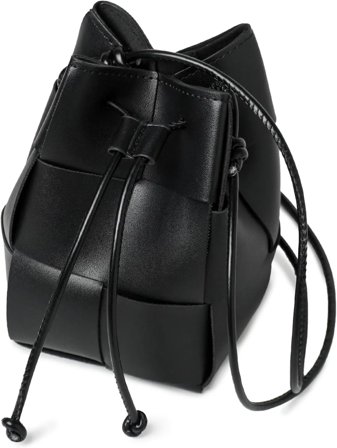 Woven Vegan Leather Pouch Crossbody Bag, Shoulder Bag