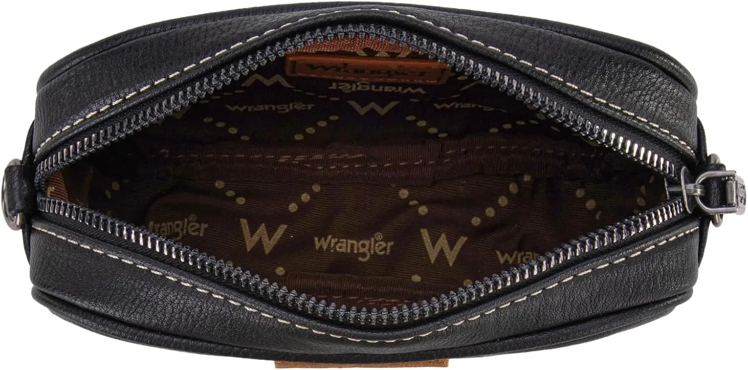 Wrangler Crossbody Bag for Women Aztec Mini Crossover Purse with Guitar Strap