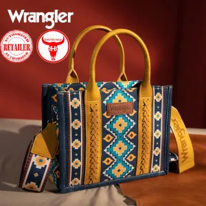 Wrangler Southwestern Print Small Canvas Crossbody - Mustard