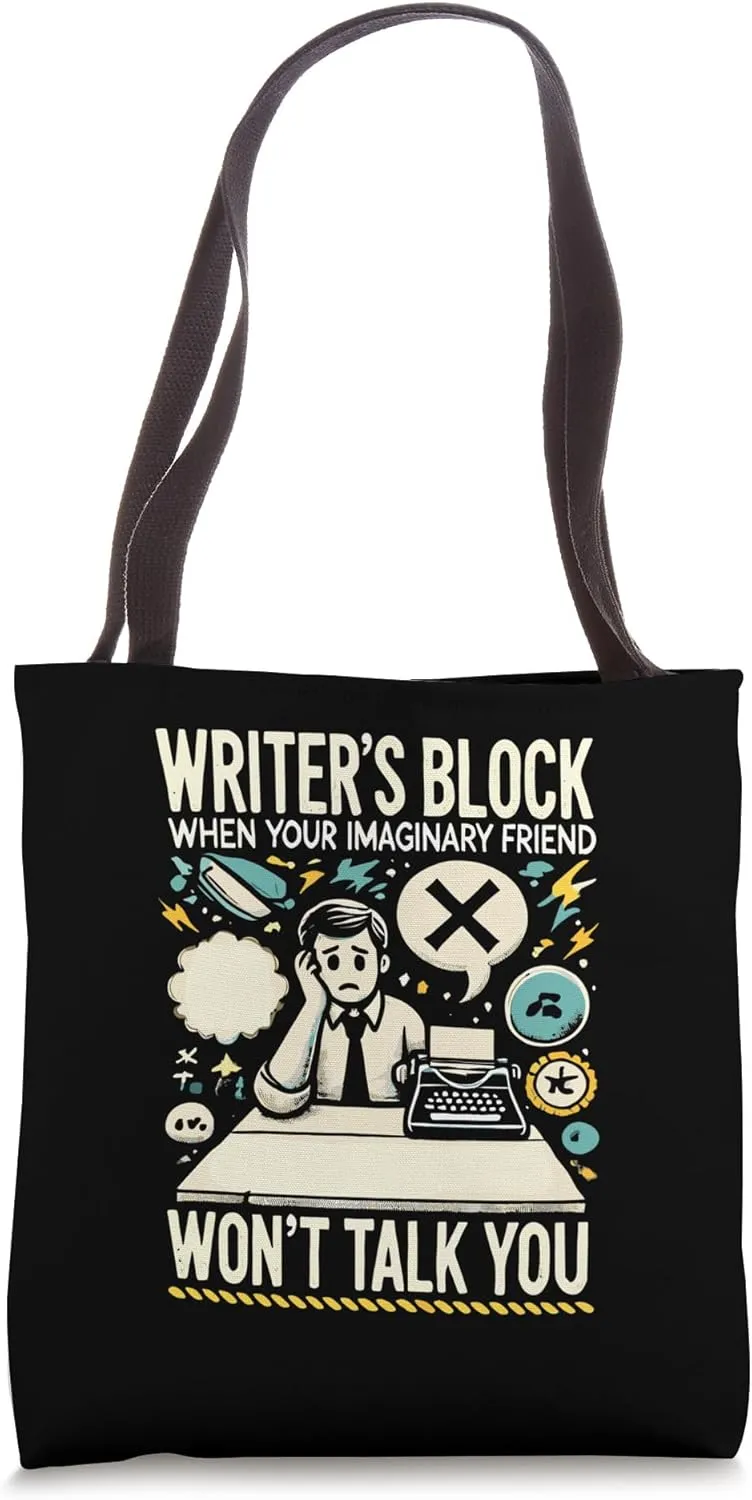 Writers Block Imaginary Friend Writing Writer Author Tote Bag