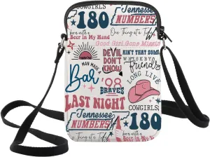 WZMPA Country Music Crossbody Bag One Last Night Album Gift Singer Lyric Shoulder Bag Singer Merchandise