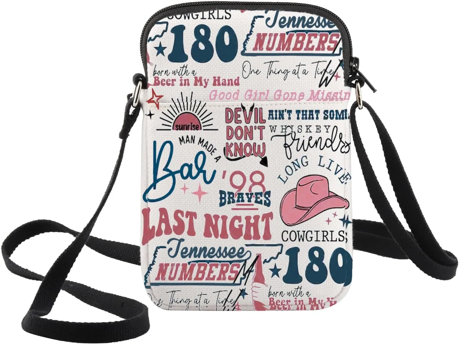 WZMPA Country Music Crossbody Bag One Last Night Album Gift Singer Lyric Shoulder Bag Singer Merchandise