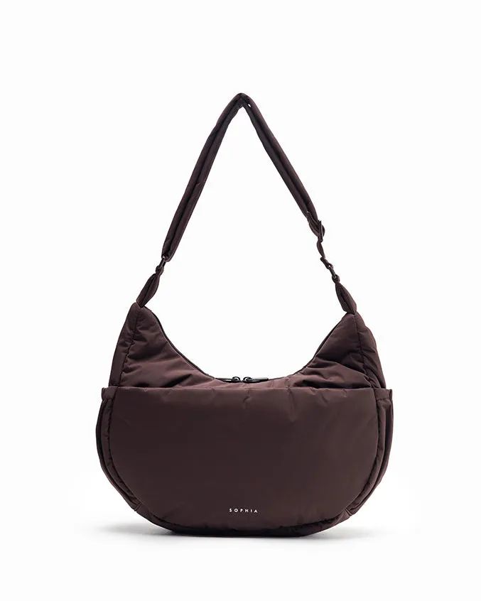 XL POSH CRESCENT BAG IN CHOCO