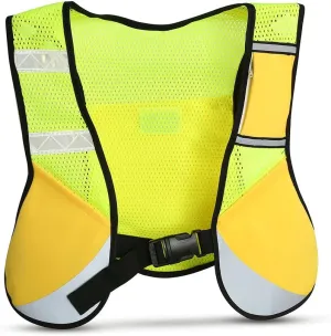 XPSSJMU Reflective Vest Running Gear 2 Colors Multi Function Night Sporting Reflective Cycling Running Vest Hiking Jacket