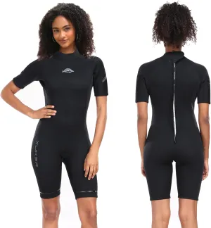 XUKER Mens Shorty Wetsuit Women, 3mm Back Zip Diving Suit Neoprene Short Sleeve Thermal Wet Suit for Diving Snorkeling Surfing Swimming