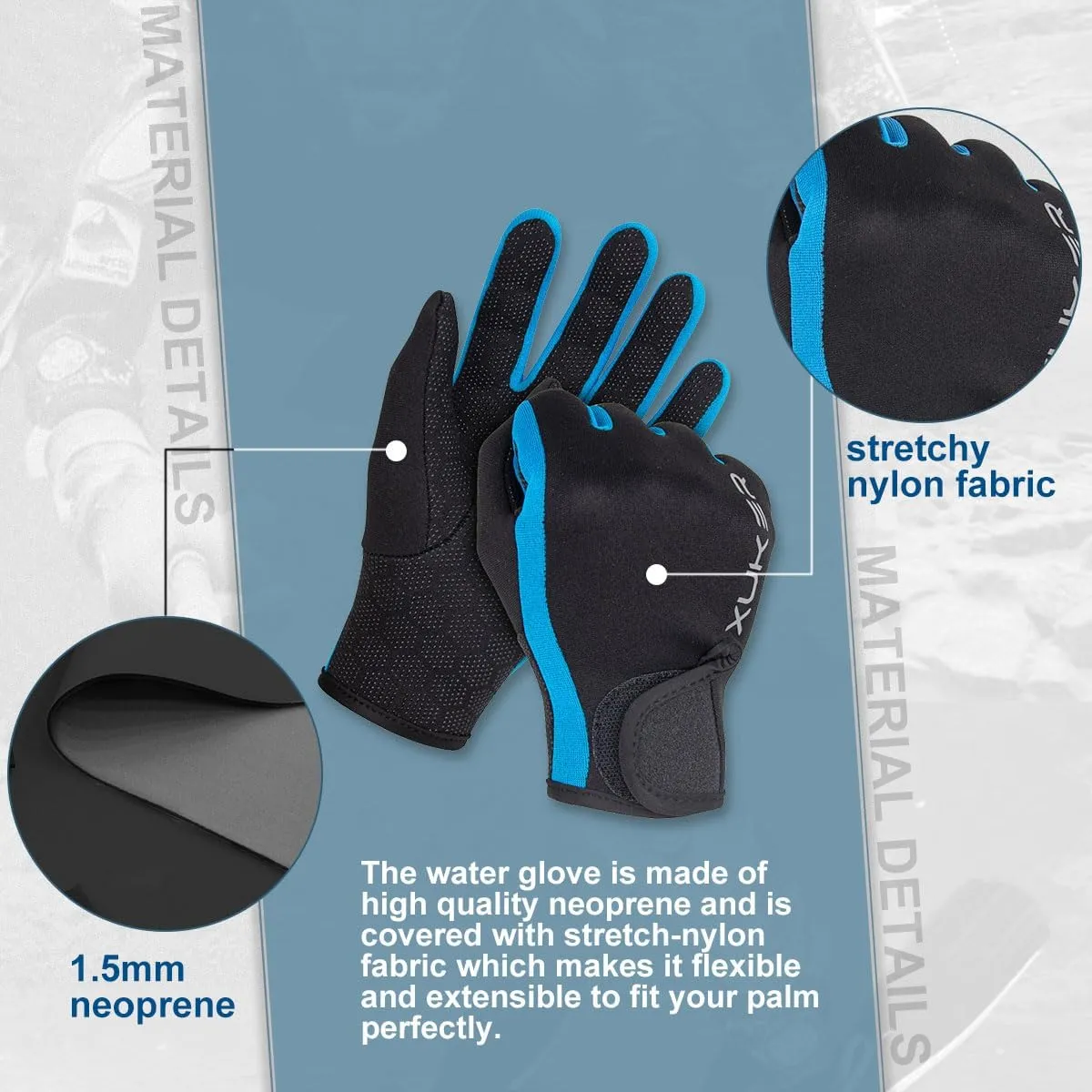 XUKER Neoprene Glove,Wetsuit Gloves 1.5mm & 2mm for Scuba Diving Snorkeling Paddling Surfing Kayaking Canoeing Spearfishing Skiing and Other Water Sports