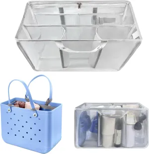 XYFuuee Beach Bag Organizer Inserts for X Large Bogg Bag Accessories, Original XL Lightweight Mesh Insert Divider Pouch, Organizing Rubber Tote Bags, Save Storage Space (Gray)