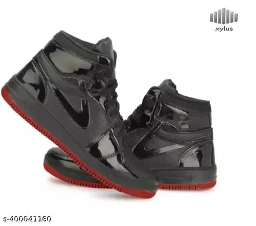 XYLUS Black Fancy Laser Cuts Lace-Up Sports Shoes | Casual Shoes | Sneakers | Shoes For Men | Casual Shoes for Men |