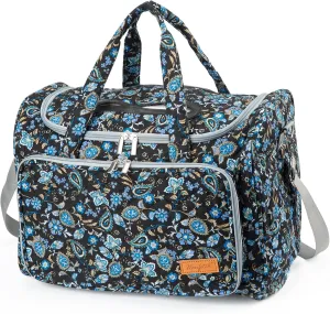 Yarn Storage Organizer, Knitting Crossbody Bag, Large Crochet Bag Tote Gift Yarn Holder Case for Carrying Projects, Knitting Needles, Crochet Hooks and Other Accessories (Paisley)