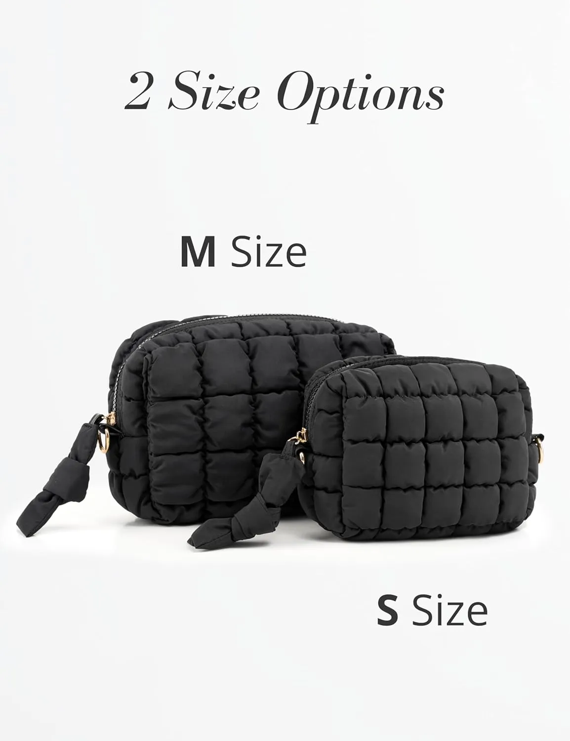Yarnic Quilted Makeup Bag Cosmetic Bag, Travel Toiletry Bag for Women, Cute Makeup Bag Organizer Puffer Makeup Pouch (S, Deep Green)