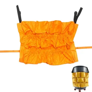 Yellow Trash Can Caddy Bags for Garbage Bins,10 Pockets Commercial Cleaning Caddy Bag,Fit 32-50 Gallon Can,Garbage Bin Caddy Organizer