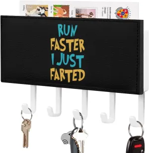 Yepp I Just Farted Fashion Key Holder Wall Mounted with 5 Hooks Key Organizer Rack Home Decor