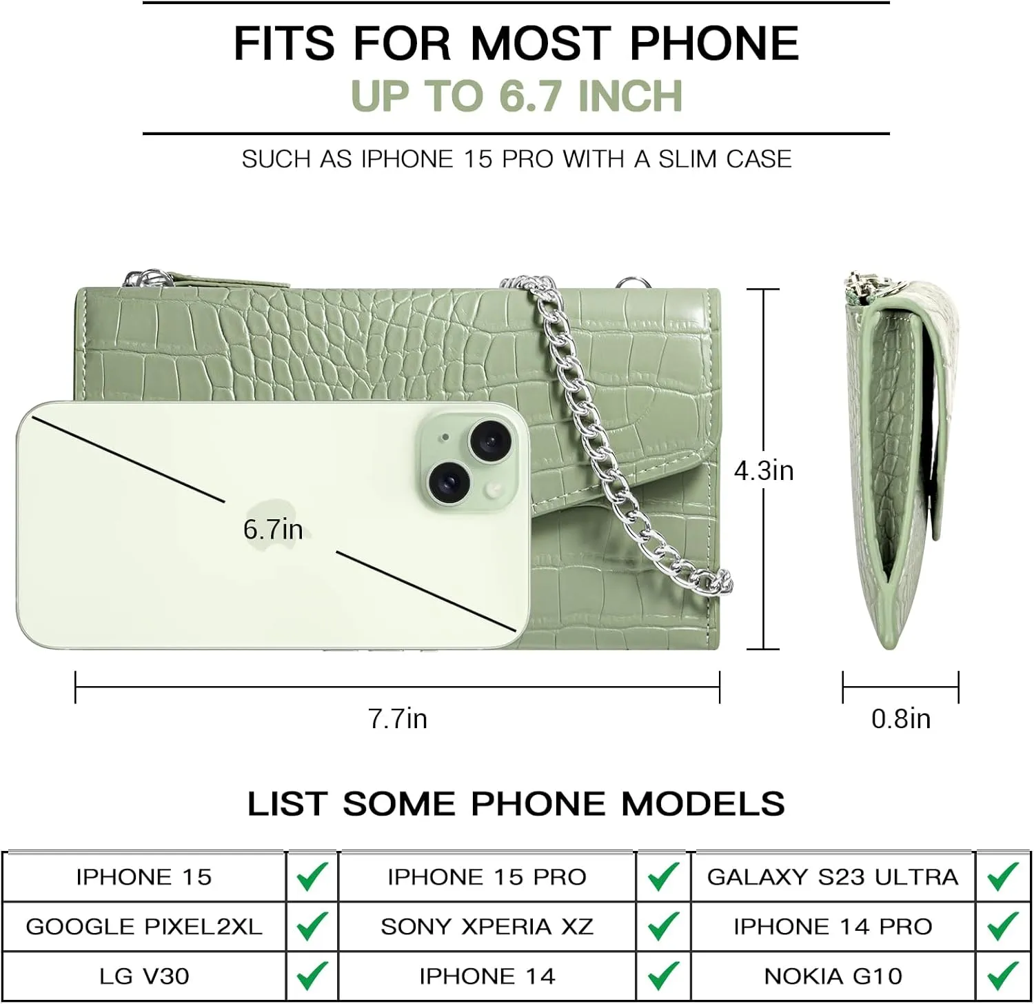 YINHEXI Crossbody Clutch Purses Bags for Women, Small Crossbody Cell Phone Holder Purse, PU Leather Clutch Wallet for Women