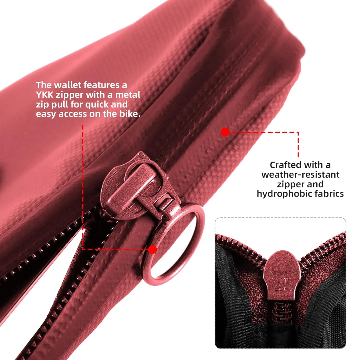 YKYWBIKE Cycling Essentials Case,Waterproof Cell Phone Bag,Bike Tools Kit Pouch for Jersey,Sweat-proof Cycling Wallet,Dirt-resistant Cycling Pouch Bag Burgundy