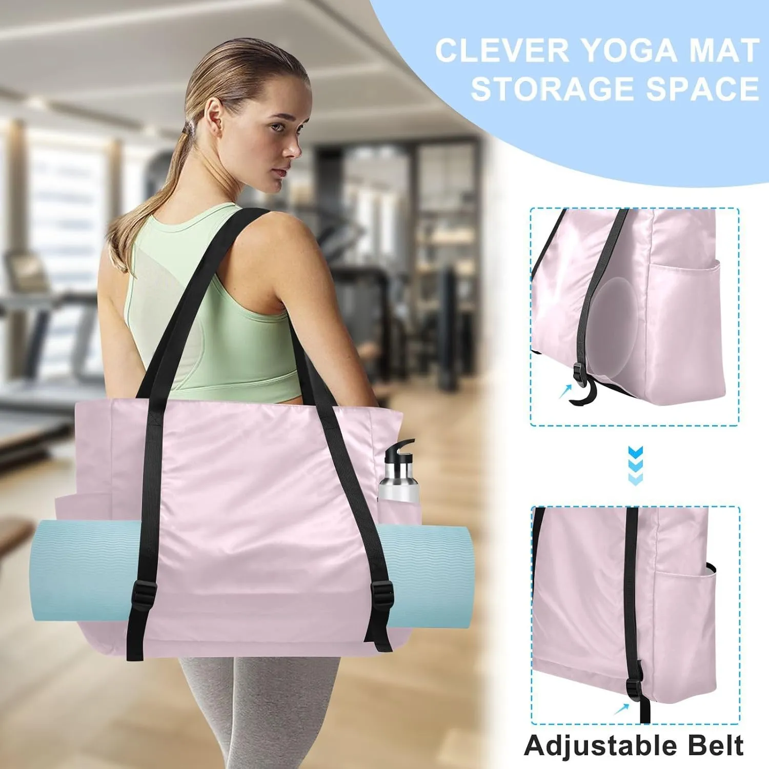 Yoga Mat Bag for Women Adjustable Yoga Gym Bag with Pockets