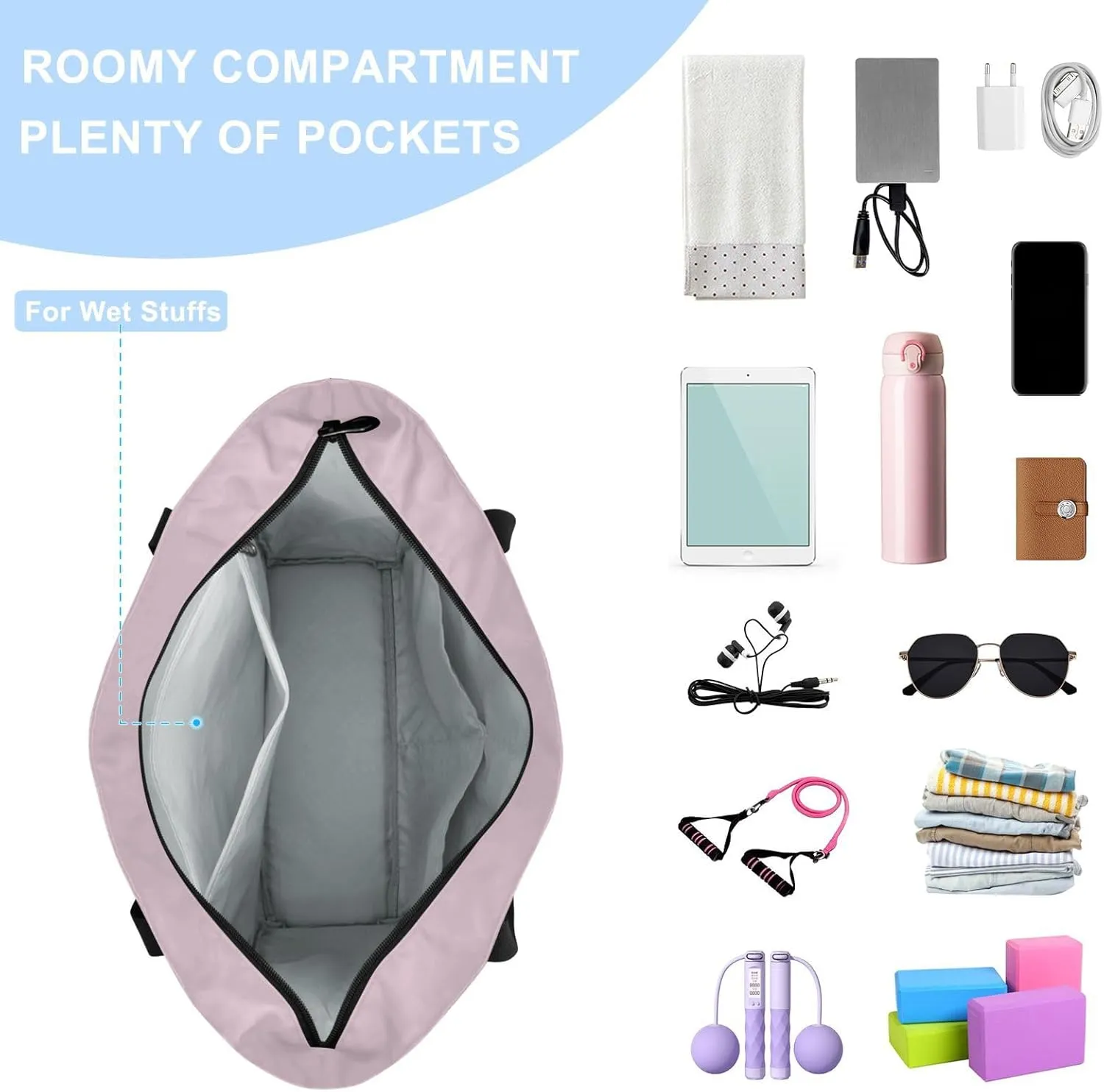 Yoga Mat Bag for Women Adjustable Yoga Gym Bag with Pockets