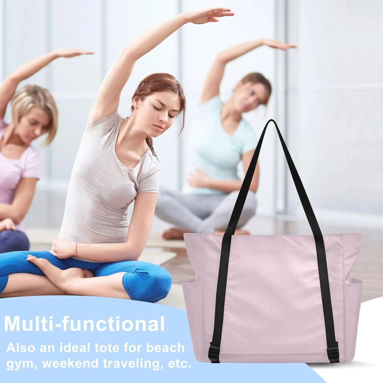 Yoga Mat Bag for Women Adjustable Yoga Gym Bag with Pockets