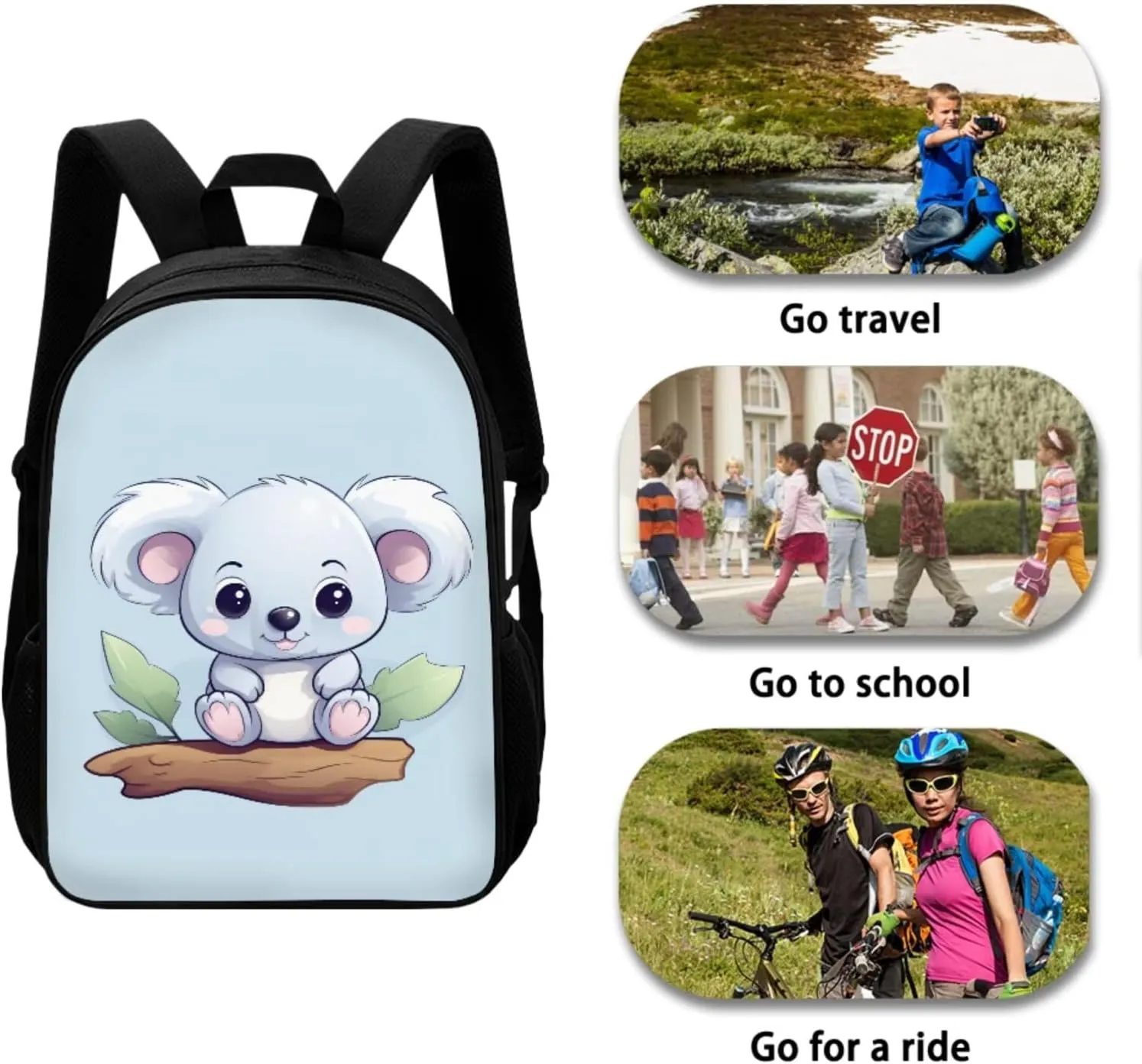 Ystardream Blue Koala Backpack With Lunch Box Bookbags for 6Th Grade Girls Middle School Backpack Set 4 in 1 with Water Bottle Sleeve Kindergarten Middle School Bookbags Set for Teens Kids