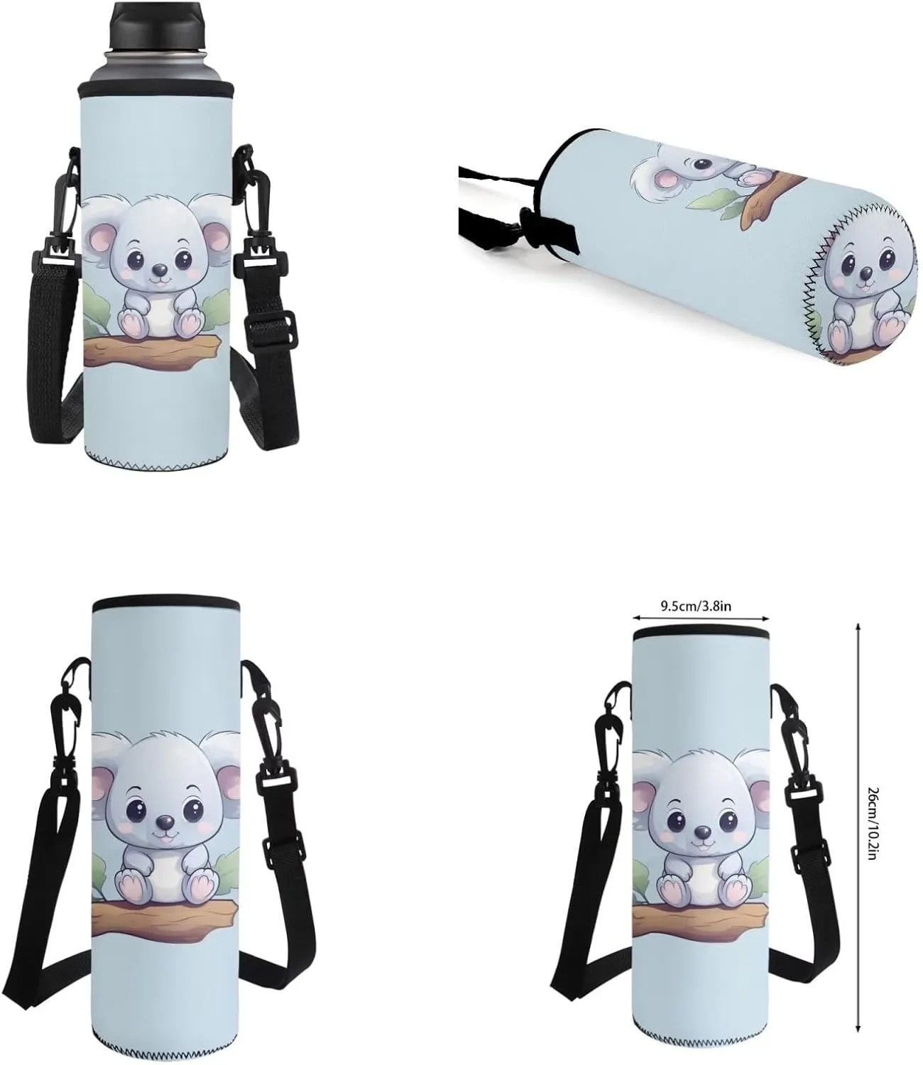 Ystardream Blue Koala Backpack With Lunch Box Bookbags for 6Th Grade Girls Middle School Backpack Set 4 in 1 with Water Bottle Sleeve Kindergarten Middle School Bookbags Set for Teens Kids