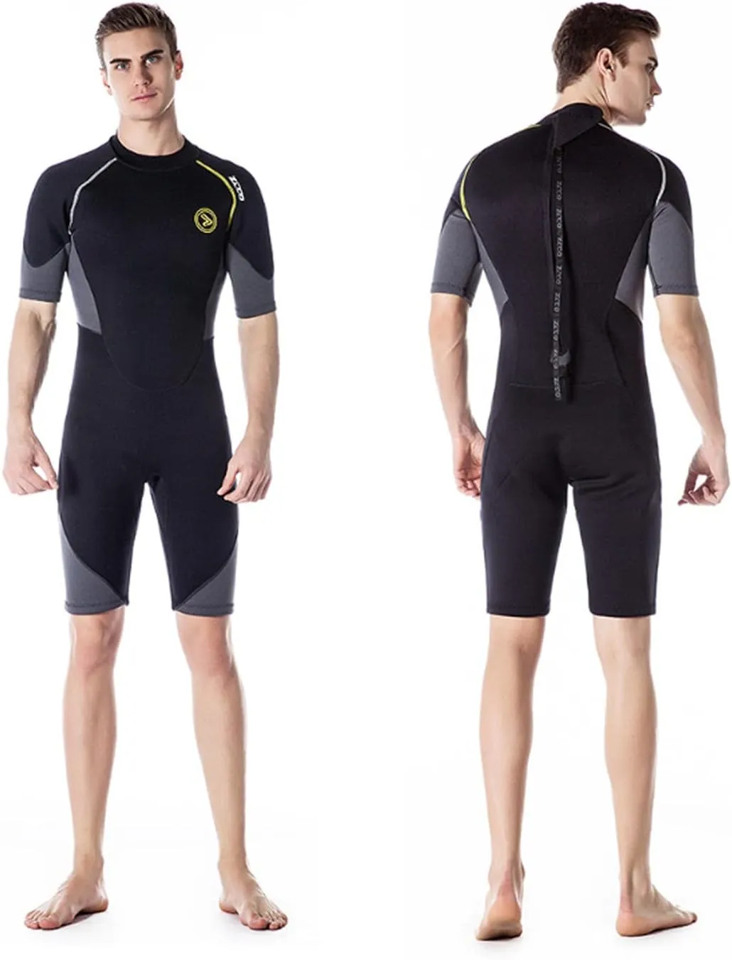 ZCCO Men's Wetsuits 1.5/3mm Premium Neoprene Back Zip Shorty Dive Skin for Spearfishing,Snorkeling, Surfing,Canoeing,Scuba Diving Suits