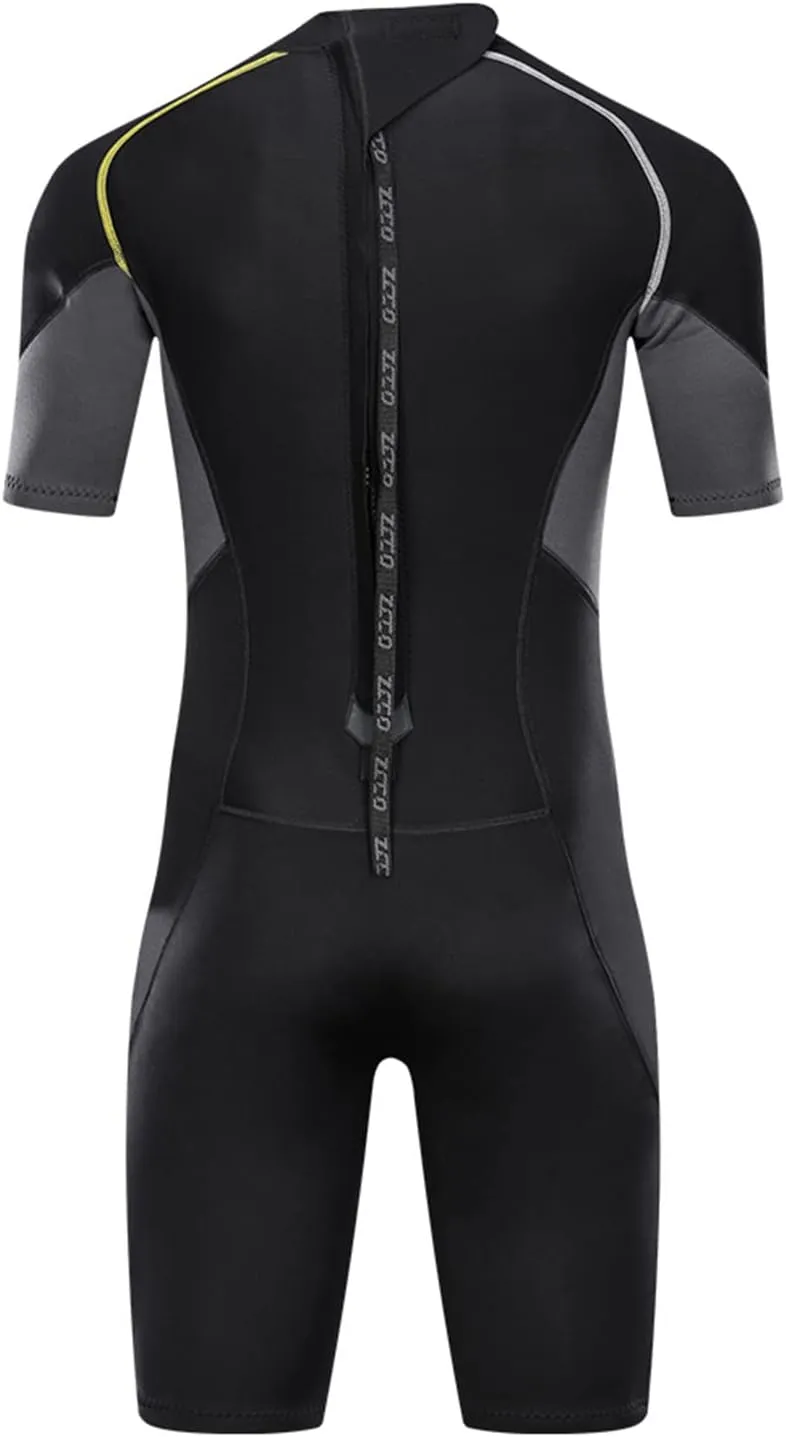 ZCCO Men's Wetsuits 1.5/3mm Premium Neoprene Back Zip Shorty Dive Skin for Spearfishing,Snorkeling, Surfing,Canoeing,Scuba Diving Suits