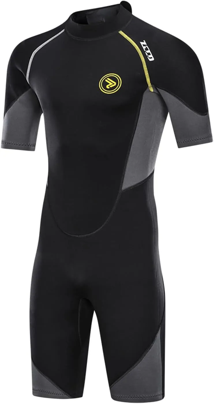 ZCCO Men's Wetsuits 1.5/3mm Premium Neoprene Back Zip Shorty Dive Skin for Spearfishing,Snorkeling, Surfing,Canoeing,Scuba Diving Suits