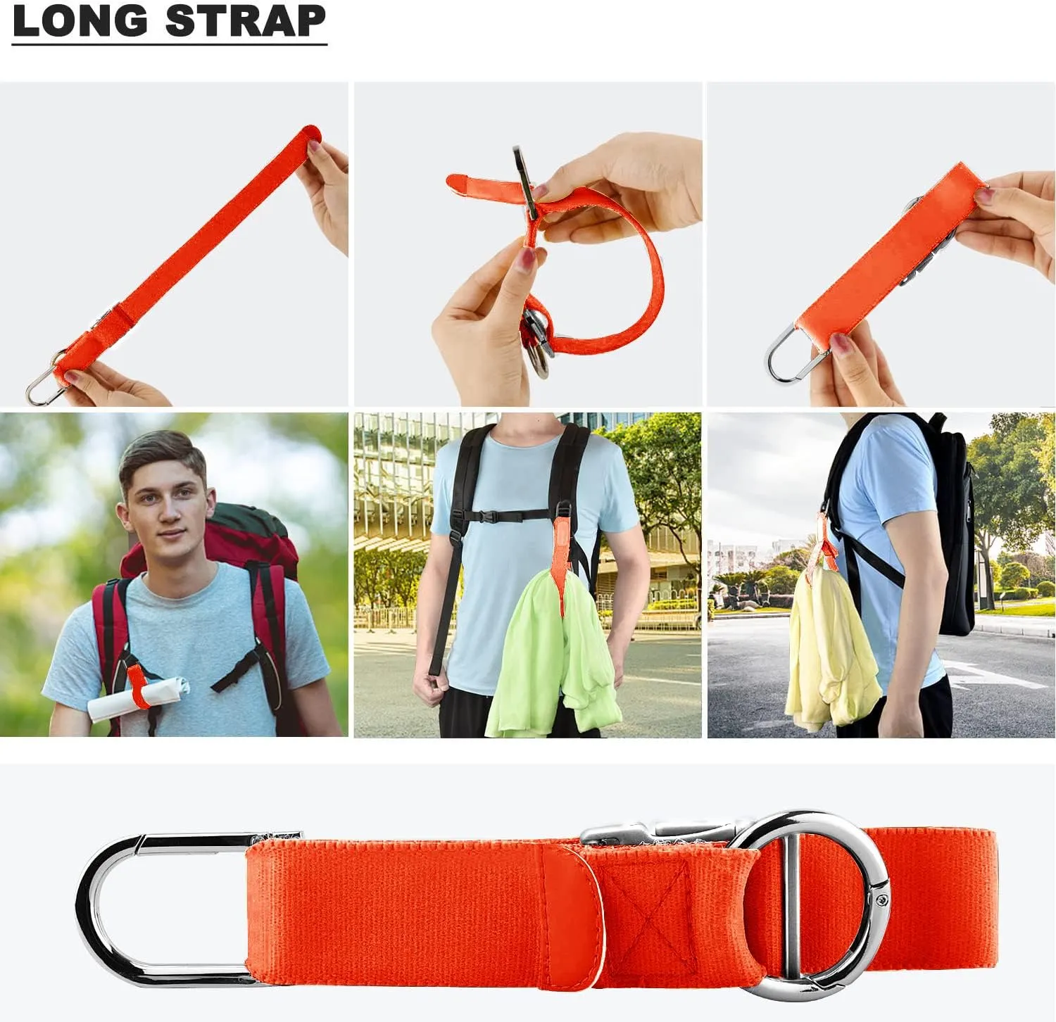 ZINZ Elastic Jacket Gripper Travel Strap with D-Ring Hooks and Buckle, Suitcase Straps Belts Travel Accessories, Makes Your Hands Free