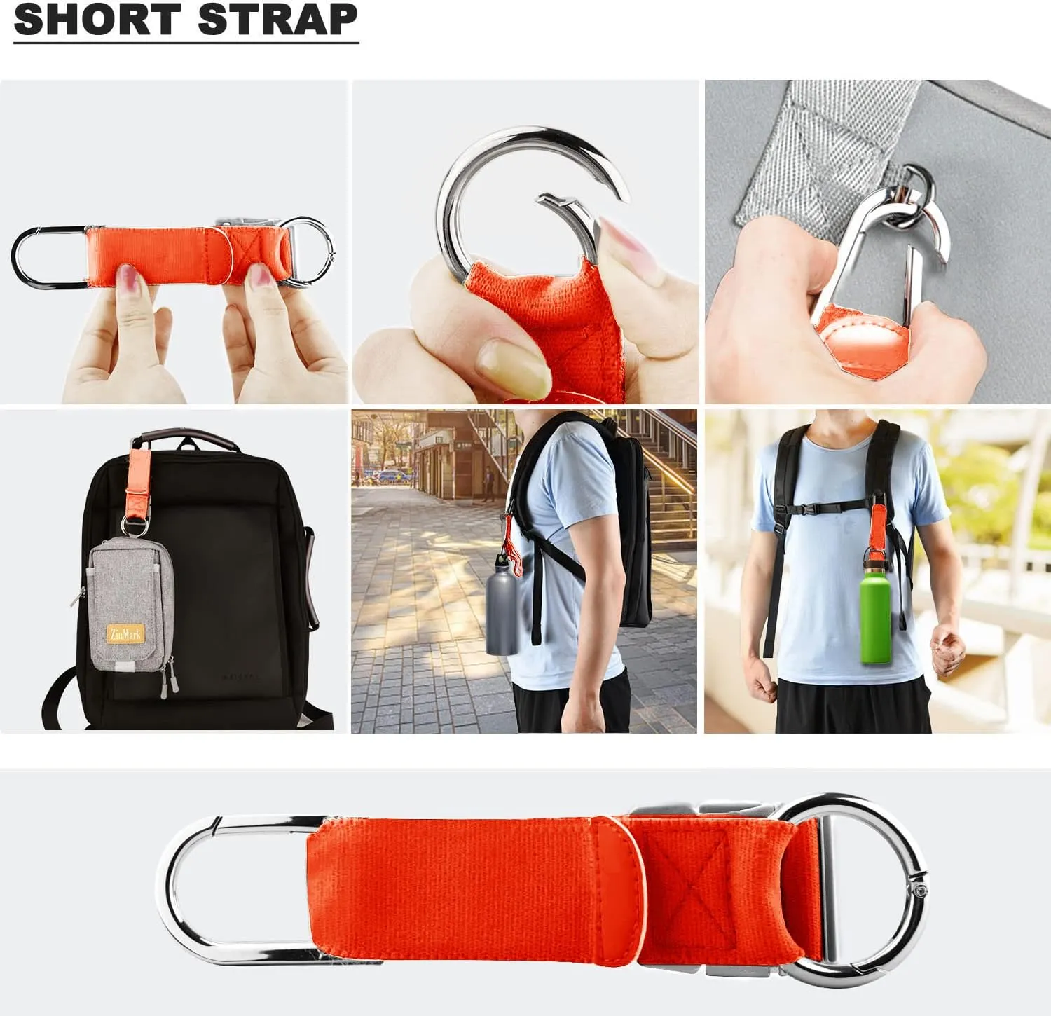 ZINZ Elastic Jacket Gripper Travel Strap with D-Ring Hooks and Buckle, Suitcase Straps Belts Travel Accessories, Makes Your Hands Free