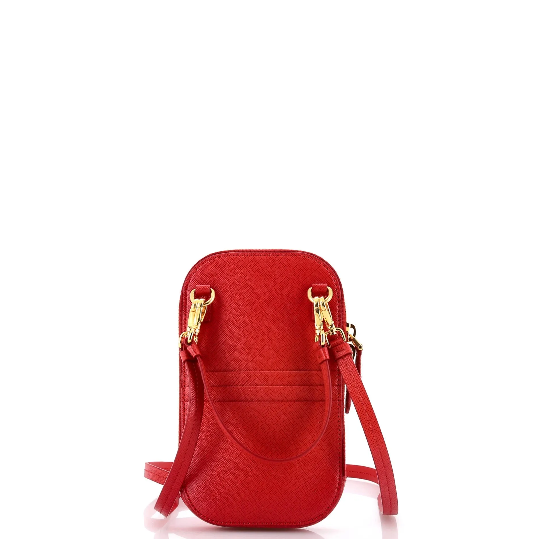Zip Phone Holder Crossbody Bag Saffiano Leather