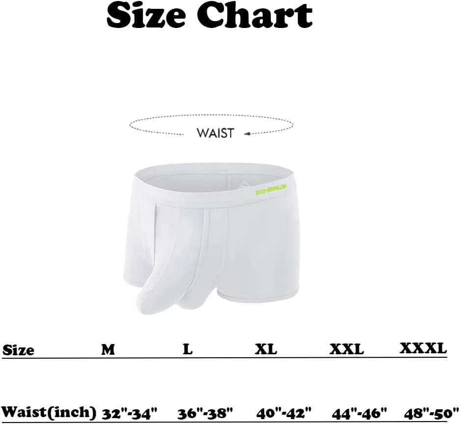 ZONBAILON Men's Dual Pouch Underwear Short Leg Bulge Boxer Briefs Separated Pouch Modal Trunks
